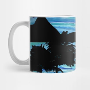 Island Landscape with a Blue Ocean and Palm Trees Mug